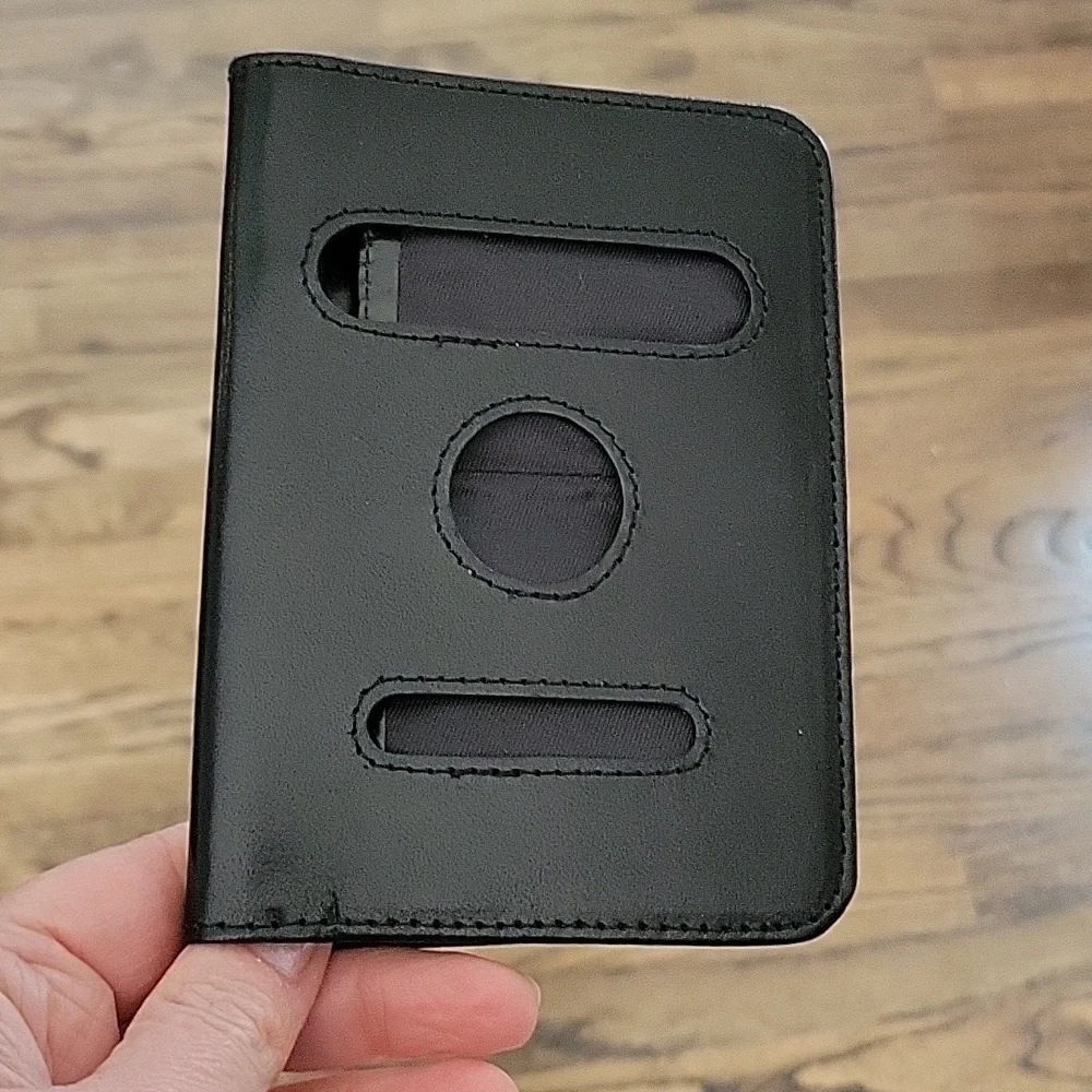 Passport Cover Genuine Black Buffered Italian Soft Leather Unisex Vera Pele Rome